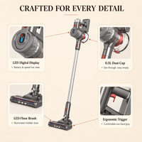 Aspirateur sans fil léger multi-usages, souffleur, aspirateur cyclonique, brosse électrique, LED, pour la maison, les animaux domestiques, l'hôtel