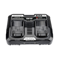 Chargeur de batterie 6.0A à double port compatible avec les batteries Li-ion Dewalt 18V 20V, station de charge rapide avec 2 ports USB