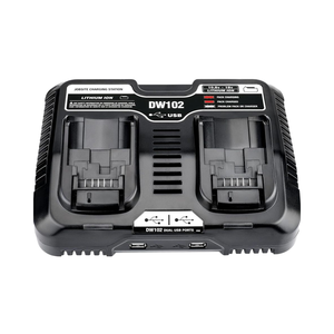 شاحن بطارية 3.0 أمبير بمنفذين متوافق مع بطاريات ديوالت 18 فولت و20 فولت ليثيوم أيون، محطة شحن سريعة مع منفذي USB - Product Image 1