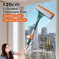 Outil de nettoyage de fenêtres à longue portée, perche en acier inoxydable pour fenêtres, miroirs, murs de douche, sols durs, usage domestique