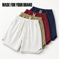 Shorts en sergé épais 260 GSM pour hommes, séchage rapide, longueur genou, taille élastique, coupe décontractée, vierges, vente en gros, usine OEM