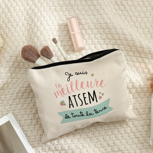 Sac de maquillage personnalisé avec motif « I Am the Best Atsem in the World <span class=keywords><strong>France</strong></span> », sac de rangement de <span class=keywords><strong>voyage</strong></span> pour articles de toilette - Product Image 6
