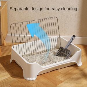 Toilette pour chien, bac à excréments anti-fuites, urinoir, écologique, portable, réutilisable, en plastique carré avec grille en maille, 20L, bac à sable pour chien de petite et moyenne taille - Product Image 2