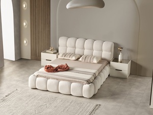 Wholesale French <strong>Cream</strong> Puff <strong>Bed</strong> Set Furniture Bedroom Multi-function Storage <strong>Bed</strong> 2025 Soft Upholstered Wedding <strong>Bed</strong> - Product Image 4