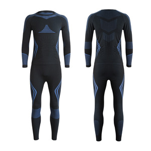 Unisex Quick-Drying <b>Compression</b> <b>Underwear</b> Set Moisture Wicking Thermal Ski Cycling Sports Wear Stripe Pattern Adult Size - Product Image 3