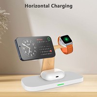 Pabrik Anfuyou premium 2026 jam tangan pintar tren baru earphone pengisi daya nirkabel magnetik 4 in 1 cepat 15W dengan lampu malam.