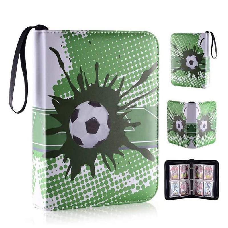 SY Football Trading Card Album PU Zipper Binder 4 Pocket 50 Pages 400 Card  Capacity Sports Collectible Storage for Soccer Fans| Alibaba.com