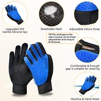 Gants de toilettage pour animaux de compagnie OEM personnalisés pour chiens et chats avec brosse anti-poils et gant de massage pour poils longs ou courts – Outil de retrait des poils