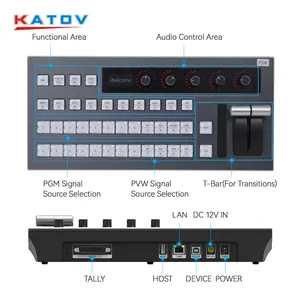 Peralatan Siaran Radio & TV LAN USB Vmix Panel Kontrol Switcherboard Blackmagic Atem Switcher Live Stream Mixer Switcher