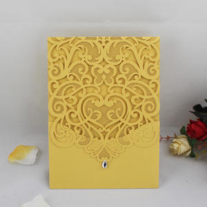 Invitations de mariage de poche découpées au laser australiennes rustiques faites à la main avec <span class=keywords><strong>diamant</strong></span> - Product Image 5