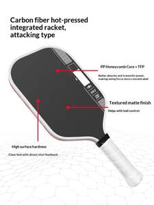 Raquette de pickleball en fibre de carbone T700 OEM 16 mm, construction monobloc intégrée pressée à chaud, noyau en mousse EPP, 230 g, carbone léger - Product Image 3