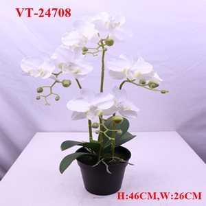 2025 Polyester Artificiel Phalaenopsis/Cymbidium Plante Pot Graduation Noël Nouvel An Pâques Halloween Décorations 47CM x 27CM - Product Image 2