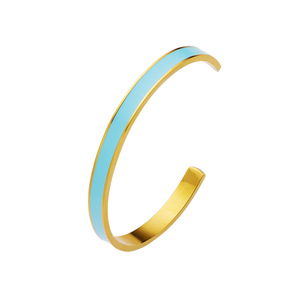 Bán Buôn Thép Không Gỉ Của Phụ Nữ Boho Nhiều Màu <span class=keywords><strong>Cuff</strong></span> Vòng Đeo Tay Rộng Men Mạ Vàng Trang Sức <span class=keywords><strong>Bangle</strong></span> - Product Image 1
