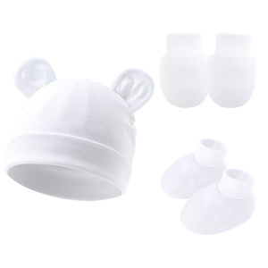Bonnet fœtal pour nouveau-né européen et américain <span class=keywords><strong>Gants</strong></span> anti-rayures Couvre-pieds Chapeau d'oreille d'ours mignon Chapeau <span class=keywords><strong>Mickey</strong></span> pour l'hiver pour les étrangers - Product Image 5