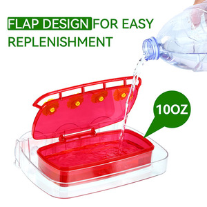 Comedero de colibrí <span class=keywords><strong>Bebedero</strong></span> PC Plástico Comida salvaje Comedero de pájaros <span class=keywords><strong>Bebedero</strong></span> con 3 ventosas - Product Image 2