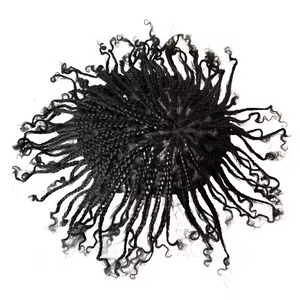 Peluca de <span class=keywords><strong>Cabello</strong></span> Humano <span class=keywords><strong>para</strong></span> <span class=keywords><strong>Hombres</strong></span> Negros con <span class=keywords><strong>Trenzas</strong></span> de Ganchillo, Mono Toupee con Encaje Plegado <span class=keywords><strong>en</strong></span> la Parte Delantera, Prótesis Capilar India - Product Image 3