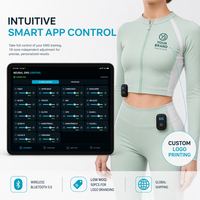 Ensemble 2 pièces de combinaison de fitness intelligente EMS haut de gamme, 18 électrodes, lavable en machine, étanche, écologique, pour sculpter le corps, portable