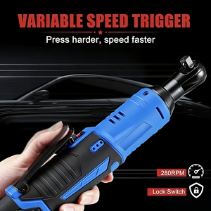 Juego de llaves de trinquete eléctricas inalámbricas, kit de herramientas de trinquete eléctrico de 3/8" y 12V con 2 baterías de iones de litio de 2000mAh y cargador - Product Image 4
