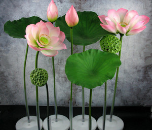 Xinrunjin Artificial Lotus Flowers and Leaves Supplier, Realistic High-End Decoration for Buddha Hall, Hotel & Event Projects - Product Image 2