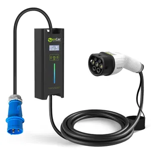 ZENCAR 32A7.4KW nível 2 ev casa carregador IEC Type2 conector do carro fêmea com CEE plugue azul para carros da UE certificação CE