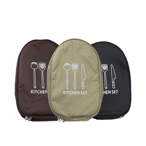 <b>Camping</b> Cooking Utensil Storage Bag Portable Outdoor <b>Kitchen</b> Set Organizer Picnic Tools Bag Khaki Coffee Black - Product Image 4