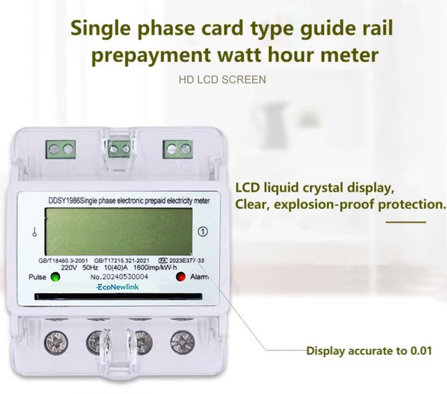 Newlink DDSY1986 Single Phase Din Rail Wireless Smart WiFi Digital kWh Meter with Timer Class 1.0 Accuracy 5A-100A 380V