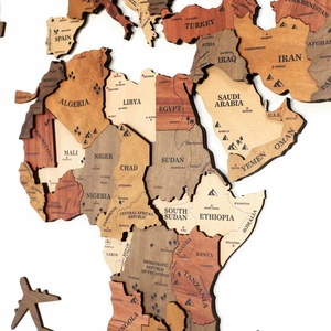 Grande Carte du Monde en Bois 3D Nouveauté Décoration <span class=keywords><strong>Maison</strong></span> Bureau Idées Cadeaux pour Passionnés <span class=keywords><strong>de</strong></span> Voyage Panneaux Muraux en Bois - Product Image 5