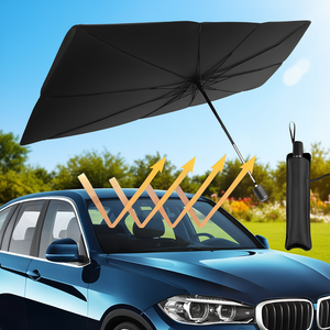 <b>Retractable</b> Front Windshield Sunshade for Cars, Foldable PVC Car <b>Sun</b> Protector with UV Blocking, Universal Fit for Summer Use, B - Product Image 2