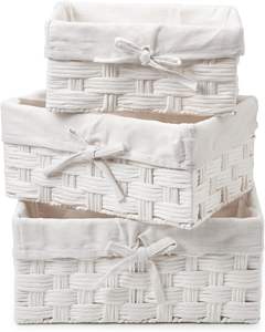 ตะกร้าเชือกทำด้วยมือ3ชิ้นกล่องเก็บชุดกล่องเก็บของสี่เหลี่ยมสำหรับเด็กของขวัญตกแต่งตู้เสื้อผ้าของเด็กทารก - Product Image 5