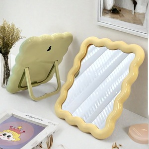 Specchio Ovale in Plastica Coreano all'Ingrosso, Specchio da Parete Quadrato Appendibile per Camera da Letto, Strumento di Bellezza, Specchio Pieghevole da Tavolo per Trucco Quotidiano - Product Image 2
