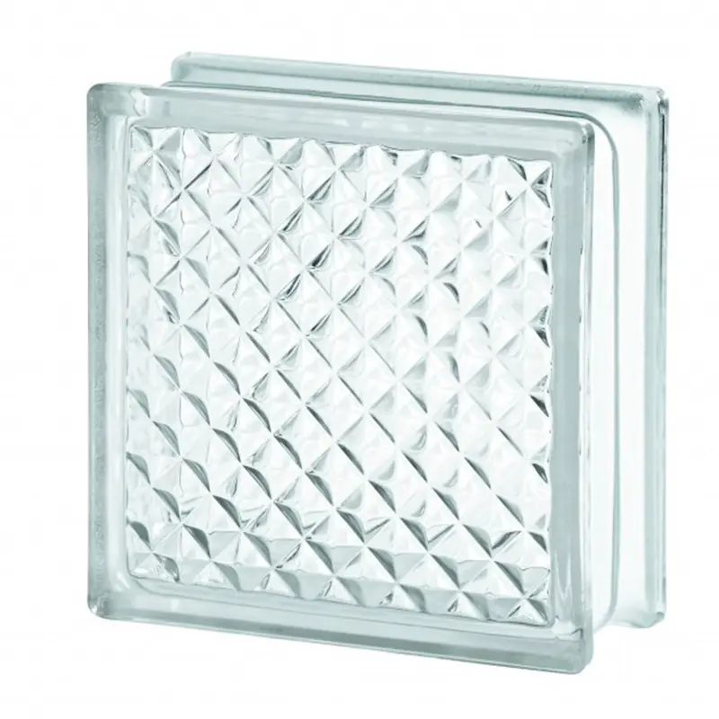 Blocco di vetro decorativo in mattoni di vetro trasparente per la decorazione di interni