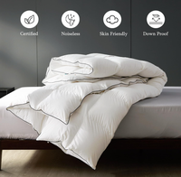 Couette en duvet de canard certifiée RDS toutes saisons avec housse en tissu 100% coton 233TC, passepoil noir, taille personnalisée