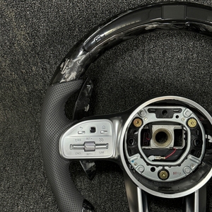 พวงมาลัยแอลอีดีคาร์บอนไฟเบอร์ฟอร์จสำหรับ <span class=keywords><strong>Mercedes</strong></span> <span class=keywords><strong>AMG</strong></span> GT CL CLS CLA E S <span class=keywords><strong>C36</strong></span> G63 C43มล. SL W204 W213 W211 W205 W212 W177 W206 - Product Image 4