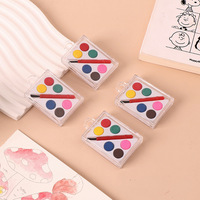 Ensemble de 6 aquarelles solides pour la peinture DIY des enfants sur papier, boîte transparente, peinture aquarelle multicolore