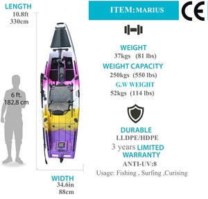 Kayak câu cá Viking 10.5FT một chỗ ngồi, một người, chất liệu nhựa HDPE cứng, có hệ thống đạp chân, đang bán - Product Image 4