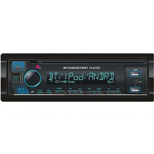 Pemutar MP3 mobil Panel dapat dilepas 1DIN Radio otomatis USB/TF dengan kartu SD Bluetooth dan Port USB/TF Radio otomatis dengan Bluetooth