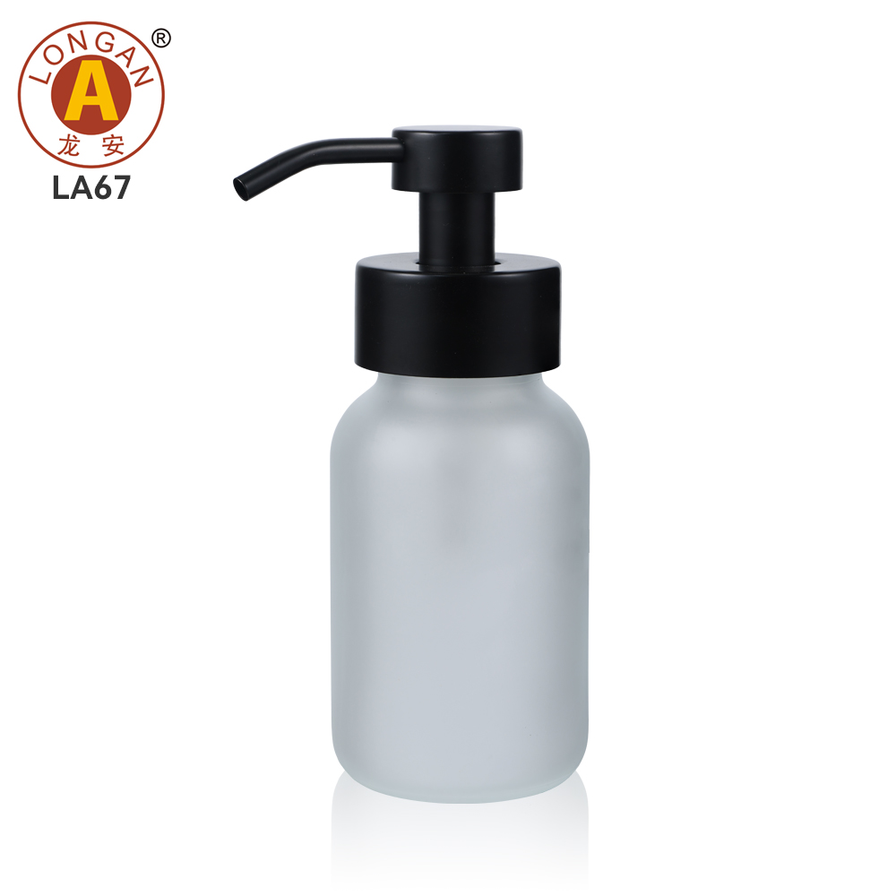 Flacon givré avec pompe à lotion noire