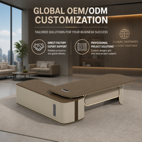 Bureau de direction de luxe E1 en MDF avec surface thermoformée en PVC, anti-rayures, anti-décoloration, tiroir avec serrure à code, gestion des câbles