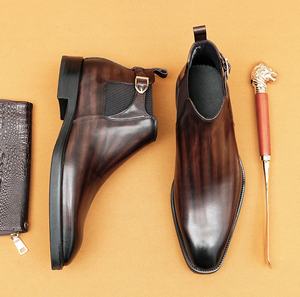 Chaussures habillées Oxford en cuir véritable à bout en acier pour hommes, à enfiler, pour mariage et usage professionnel - Product Image 1