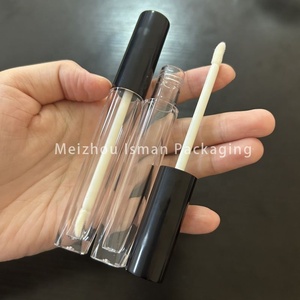 ISMAN Nouveau Contenant de Rouge à Lèvres Liquide Noir 5ml avec Bouchon Doré, Tubes Ronds Vides pour Brillant à Lèvres, Bouteille Carrée avec Bouchon à Vis et Pinceau - Product Image 5