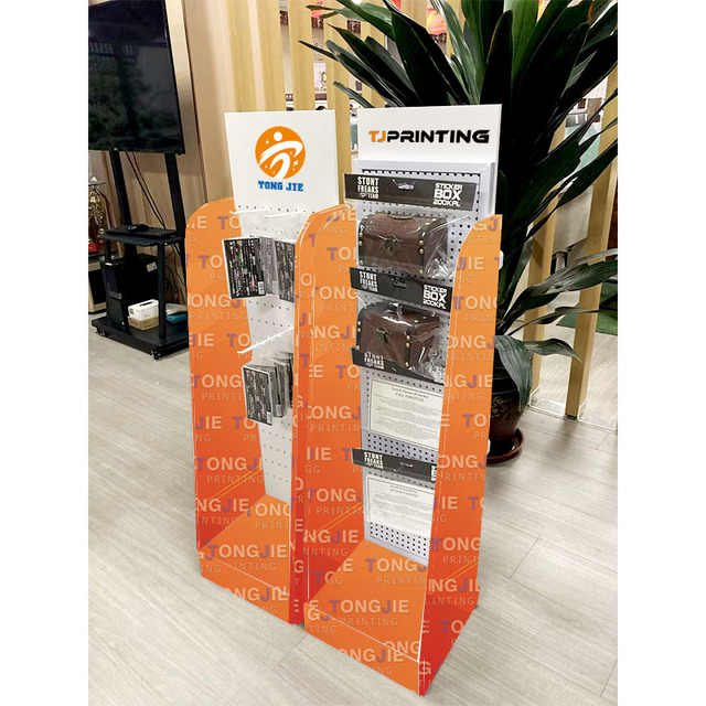 Custom Corrugated Paper Retail Display Rack Cardboard Shelf Floor Stand