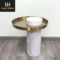 Table basse moderne personnalisée de luxe léger, table à thé ronde en ardoise simple, combinaison de table basse