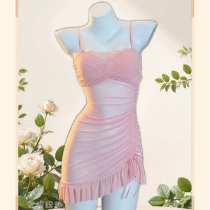 Camisola de lencería Golden Shuttle Fun, vestido de corte bajo, ropa de dormir suave de gasa sin mangas para mujer 8116 - Product Image 1