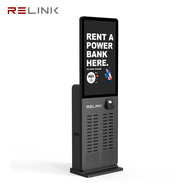Relink ODM 48Slots Outdoor 43Inch Touch Screen Custom Graphics Smart Portable Battery Vending Machine Rental Power Bank SDK