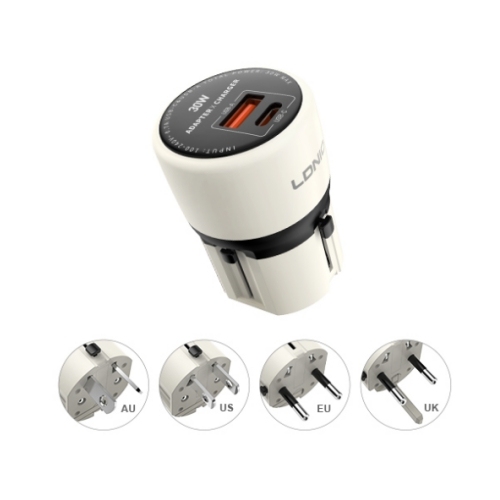 LDNIO Q2319 Custom Logo GaN 30w Chargers Adapters Fast Charging Worldwide Travel Adapter