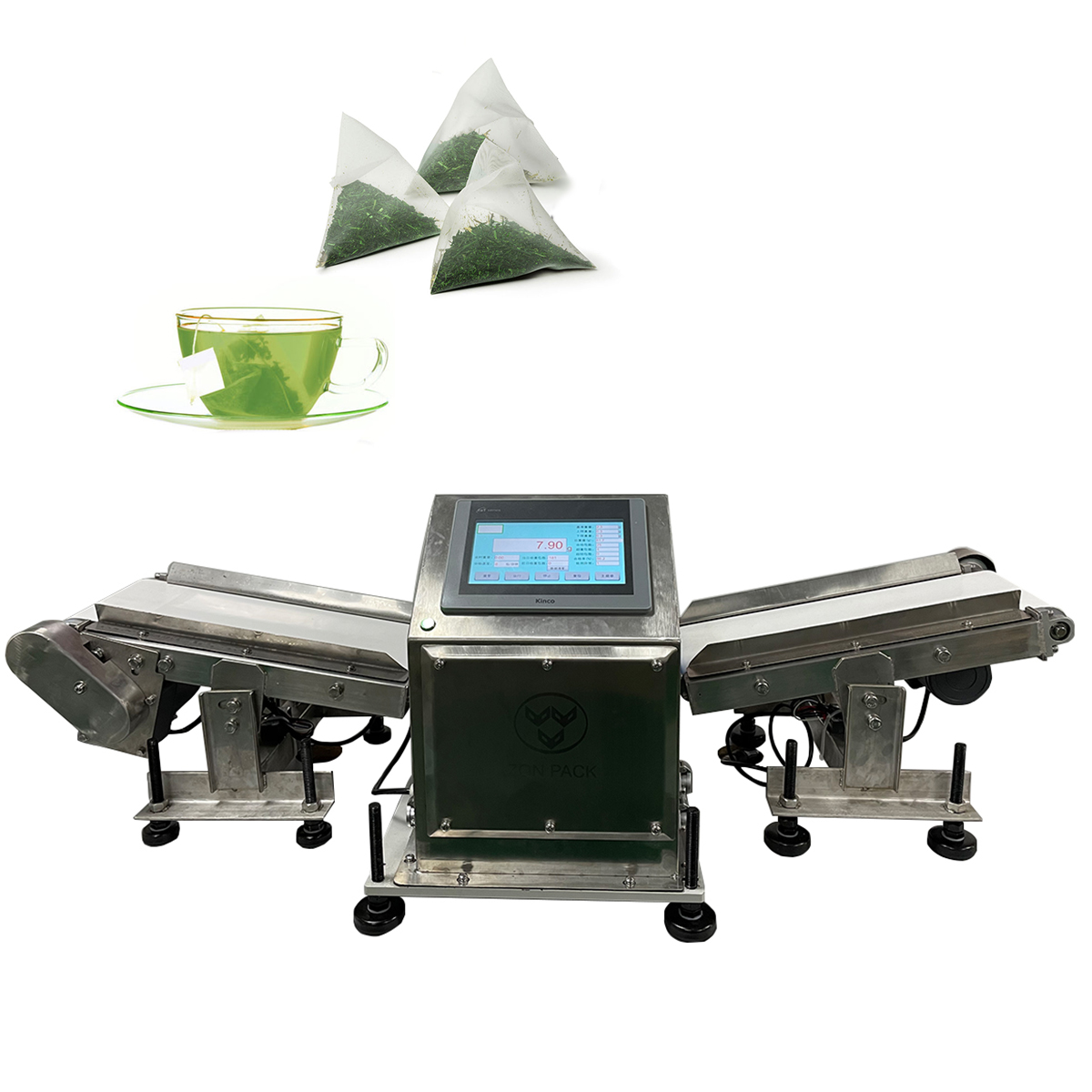 Автоматический мини тип пищевой конвейер контрольные весы для чая sacket сумка упаковочная машина