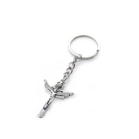 Porte-clés croix ange gardien Crucifix personnalisé pleine grandeur fournitures d'église religieuse cadeau clé de voiture porte-clés promotionnels mousquetons