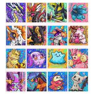 Populaire et très vendu : Art de bande dessinée Pokémon, Fan art Pikachu, Collection d'accessoires, Aimant de réfrigérateur en acrylique, Booster Pack, Jeu de société - Product Image 5