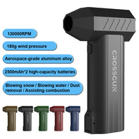CROSSGUN X60 130000RPM Mini Souffleur d'air turbo et Aspirateur Rechargeable Portable pour Voiture, PC, Camping, Déneigement