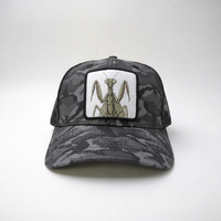 Casquette de baseball trucker camouflage personnalisée avec broderie de patchs animaux (scorpion, araignée), en maille respirante, pour homme, idéale pour les sports de plein air